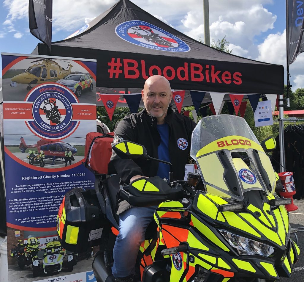 'I would like to thank them for all that they do' - TV's Mark 'Flymo' Hayes, Devon Freewheelers' Patron, joins the charity's 'dedicated' volunteers at the Devon County Show