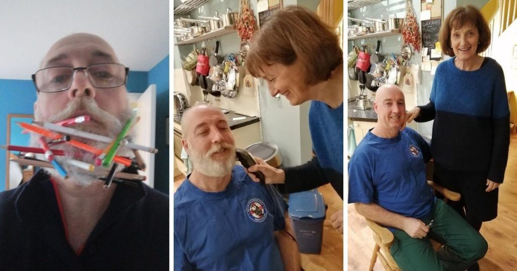 Non-hairy blood biker! Farewell to face fuzz raises almost £500 for Devon Freewheelers